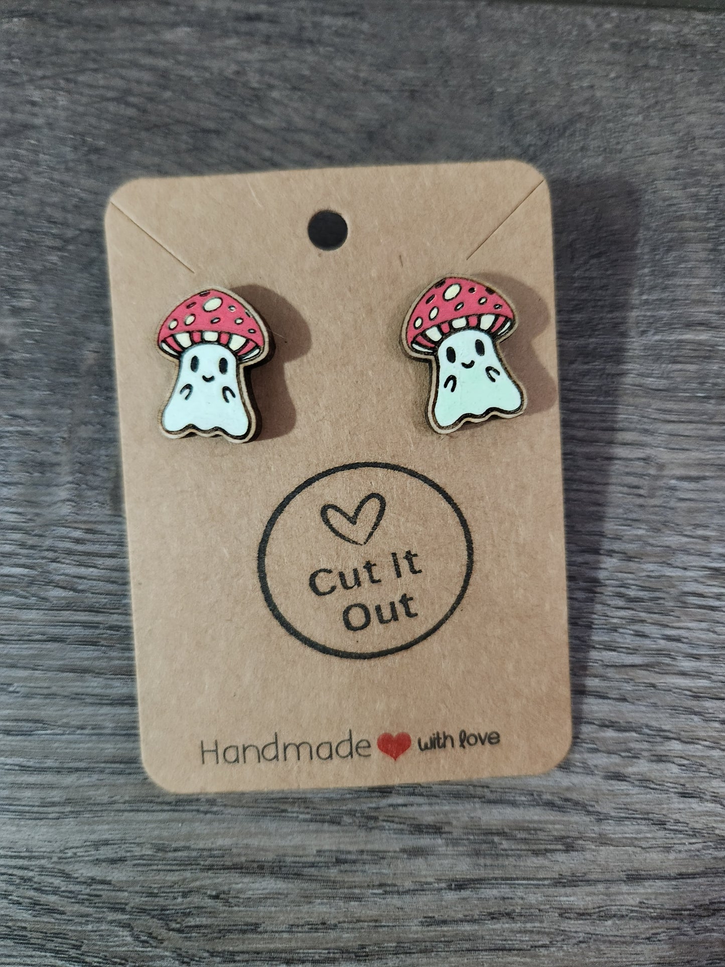 Ghost Mushroom Earrings